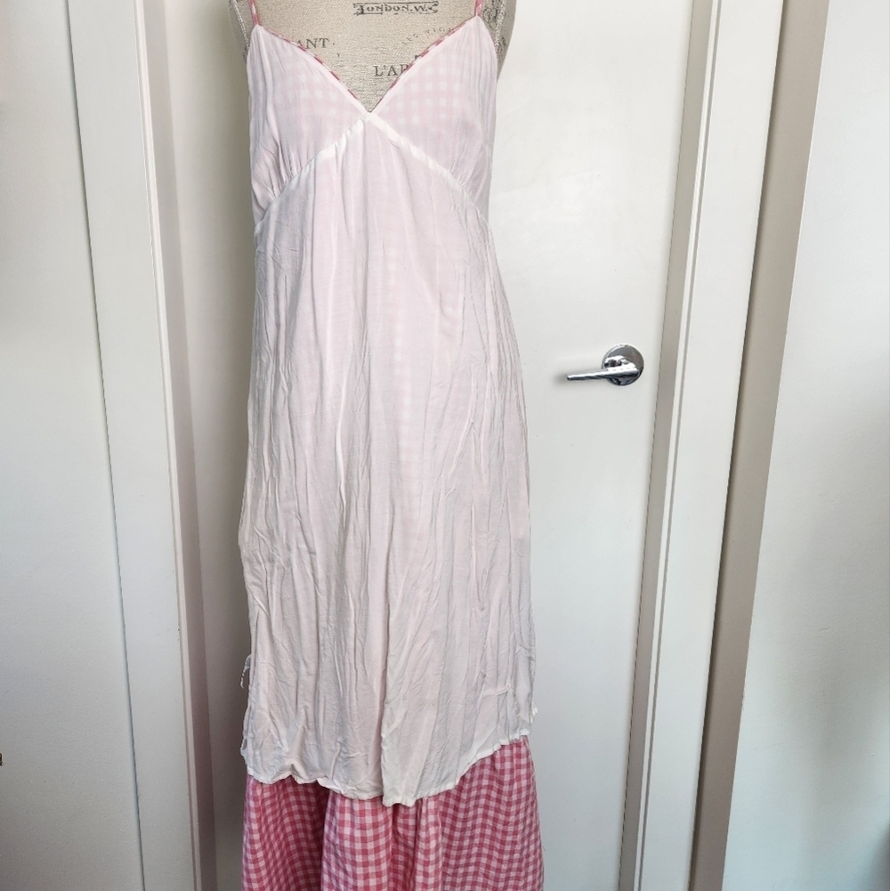 Pink Romantic Gingham Maxi Dress - Picture 5 of 16